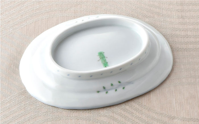 【波佐見焼】小花紋レース 小判皿 プレート 3枚組【藍水】 [GB27]