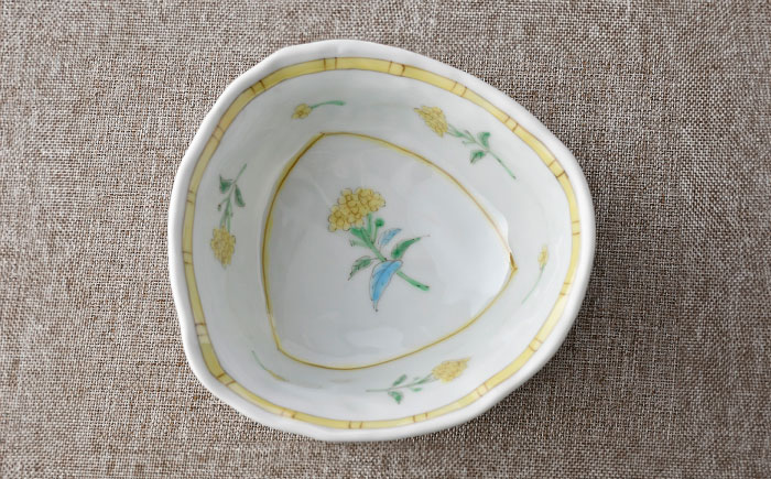 【波佐見焼】小花紋 三角深鉢 3点セット【藍水】 [GB49]