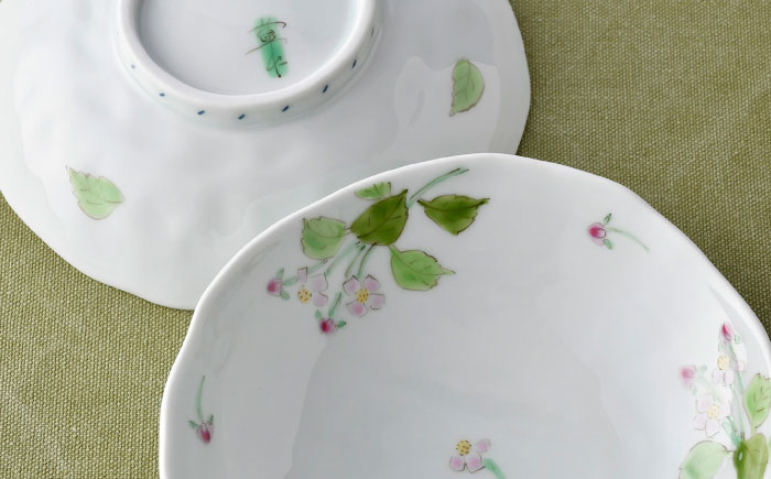 【波佐見焼】秋海棠 花柄 深鉢 2点セット【藍水】 [GB50]