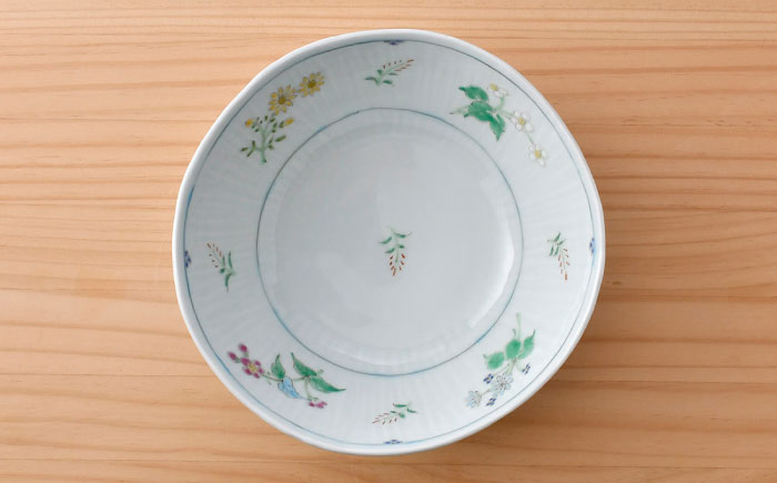 【波佐見焼】野草紋 7寸鉢 1点【藍水】 [GB58]