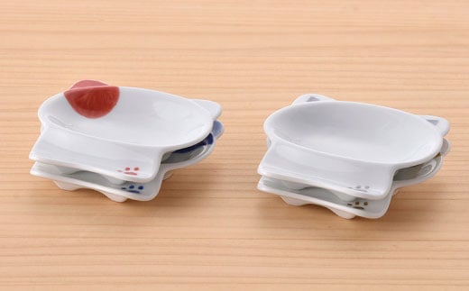 【波佐見焼】はさみのネコ 便利 小皿 セット【松幸陶芸】 [HB18]