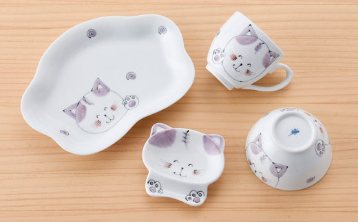 【波佐見焼】おうちdeねこセット 茶碗 マグカップ プレート 小皿【松幸陶芸】 [HB19]