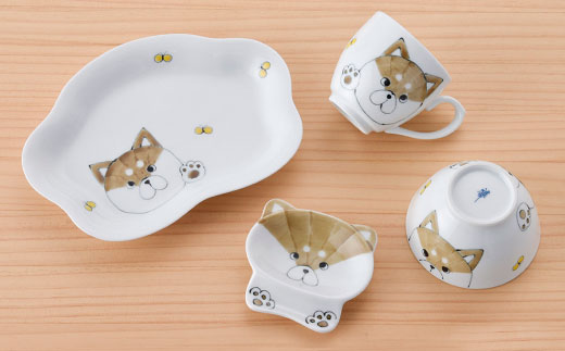 【波佐見焼】おうちdeワンコセット 茶碗 マグカップ プレート 小皿【松幸陶芸】 [HB20]