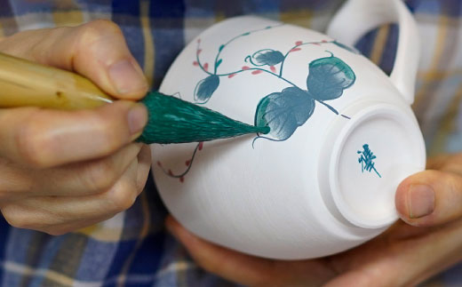 【波佐見焼】水引草おうちセット マグカップ ティーポット プレート 箸置き【松幸陶芸】 [HB21]