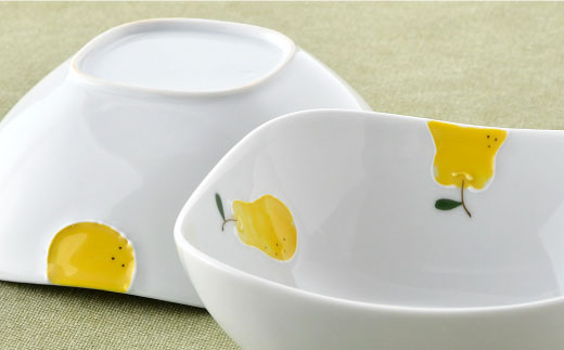 【波佐見焼】ラフランス 正角 ボウル 5点セット【松幸陶芸】 [HB28]