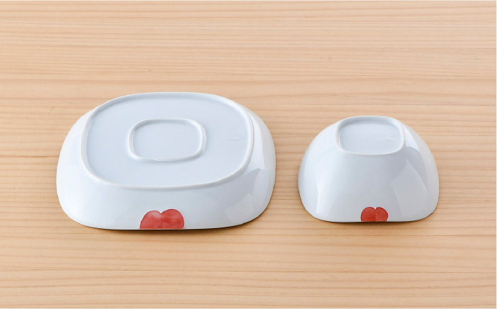 【波佐見焼】りんご 正角 プレート ・正角 ボウル（小）セット【松幸陶芸】 [HB42]