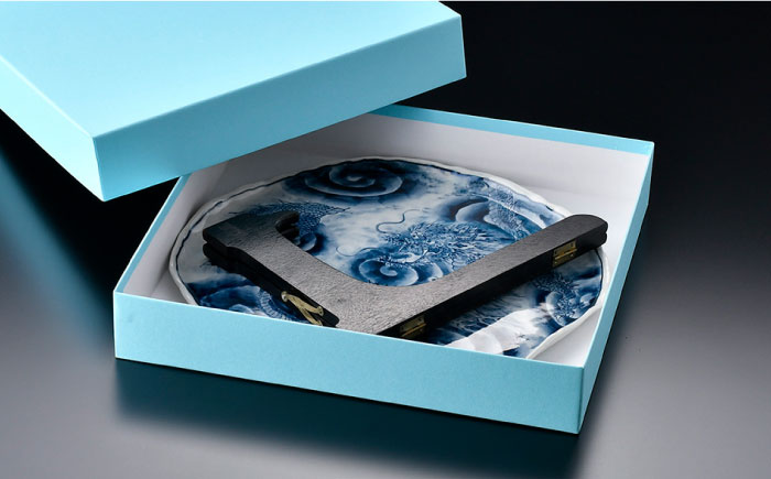 【波佐見焼】龍絵 陶板・飾り皿【青以窯】 [HD07]