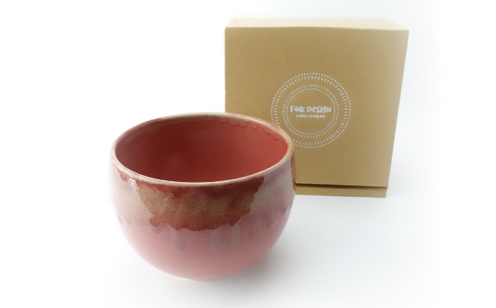 【波佐見焼】Folk Design ラウンドボウル 渕釉流し 1点【玉有】 [IE43]