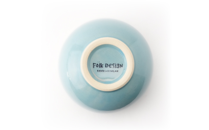 【波佐見焼】Folk Design ラウンドボウル 青釉白唐津流し 1点【玉有】 [IE47]