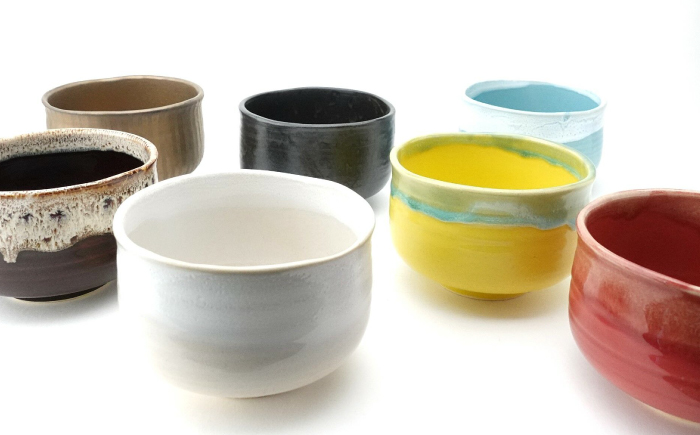 【波佐見焼】Folk Design 野点抹茶碗 飴釉白唐津流し 1点【玉有】 [IE51]