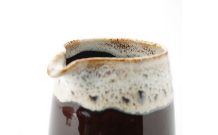 【波佐見焼】Folk Design 片口酒器・盃 飴茶白唐津流し 2点セット【玉有】 [IE58]