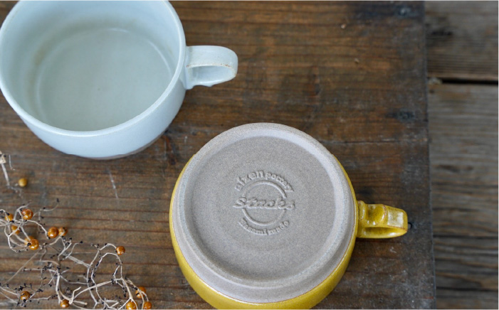 【波佐見焼】スタックス スープマグ 砂岩 (イエロー×ホワイト) 2点セット【藍染窯】 [JC57]