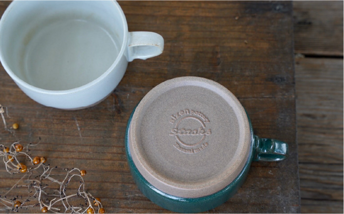 【波佐見焼】スタックス スープマグ 砂岩 (グリーン×ホワイト) 2点セット【藍染窯】 [JC59]