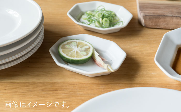 【波佐見焼】八角豆皿 白マット釉 2枚セット 食器 皿【イロドリ】 [KE40]