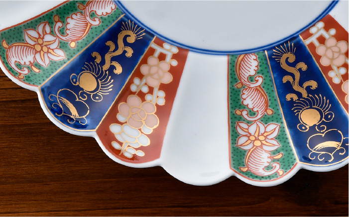 【波佐見焼】見込菊花紋 8号皿 24cm プレート 【石丸陶芸】 [LB75]