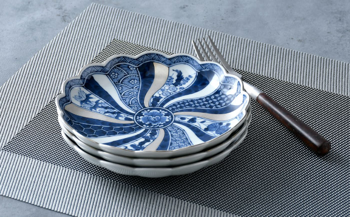 【波佐見焼】銀彩祥瑞 プレート16cm 3枚セット 食器 ケーキ皿【石丸陶芸】 [LB88]