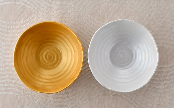 【波佐見焼】波佐見塗 金・銀 多用鉢 ボウル【野下上絵】 [LE08]