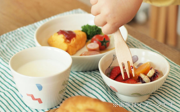 【波佐見焼】こども用食器 3点セット(動物) 【studio wani】 [MB46]