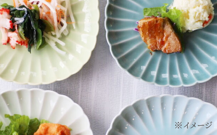 【波佐見焼】四つ菊小皿４色セット part1【永泉】 [MC82]