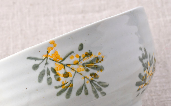 【波佐見焼】丼ぶりセット ボーダー 花柄 4点セット【舘山堂/団陶器】 [NB139]