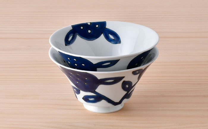 【波佐見焼】取皿・丼 ネイビー ホワイト オリジナルセット 6点【natural69/陶もと】 [NB147]