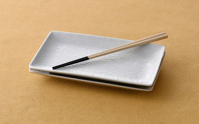 【波佐見焼】小鉢・長角皿 エレガント レース オリジナルセット 4点【舘山堂/陶芸ゆたか】 [NB154]