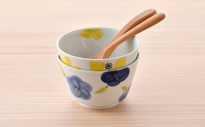 【波佐見焼】仕切鉢・イージー丼 花柄 オリジナルセット 4点【大貴セラミックス/協立陶器】 [NB158]