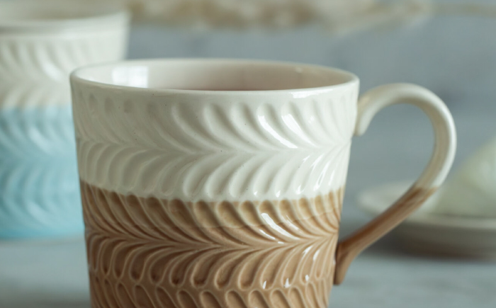 【波佐見焼】　ローズマリー マグ ミニトレー 4点セット モカ　【西海陶器】 [OA424]