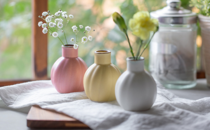 【波佐見焼】　MVラウンド フラワーベース 3点セット　【西海陶器】 [OA431]