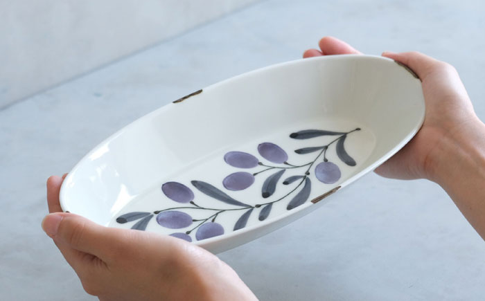 【波佐見焼】olive デリカプレート 紫 2点セット パスタ皿【西海陶器】 [OA442]