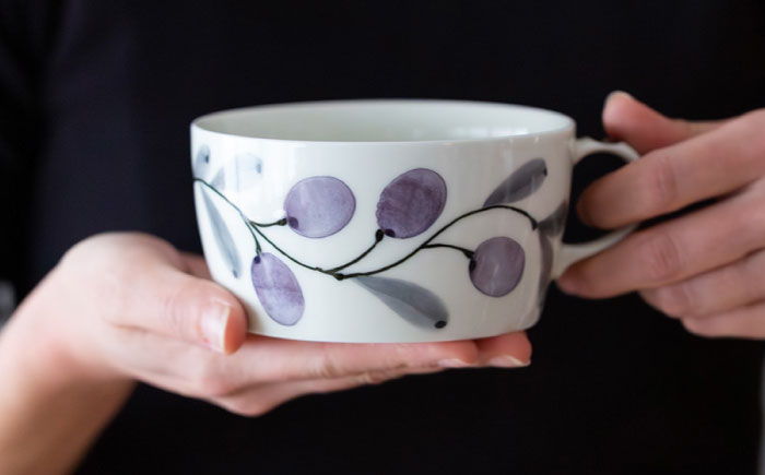 【波佐見焼】olive フードマグ 緑・紫 2点セット スープマグ【西海陶器】 [OA446]