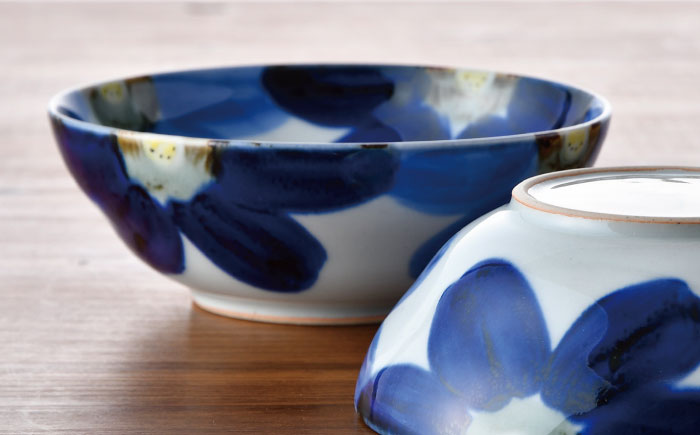 【波佐見焼】藍花 丸 小鉢 3点セット【陶豊】 [OE11]