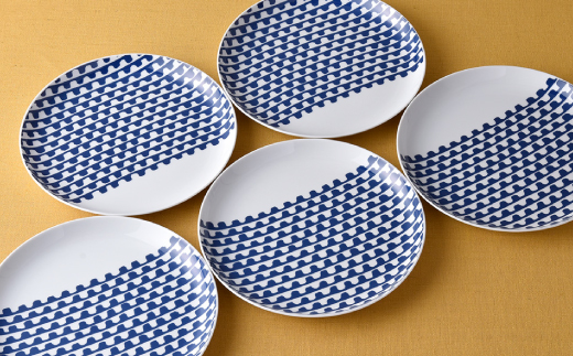 【波佐見焼】シュエット プレート 大 プチプチ5枚セット【福田陶器店】 [PA173]