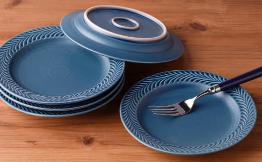 【波佐見焼】ローズマリー (デニム)5.5寸 プレート 5枚セット【福田陶器店】 [PA186]