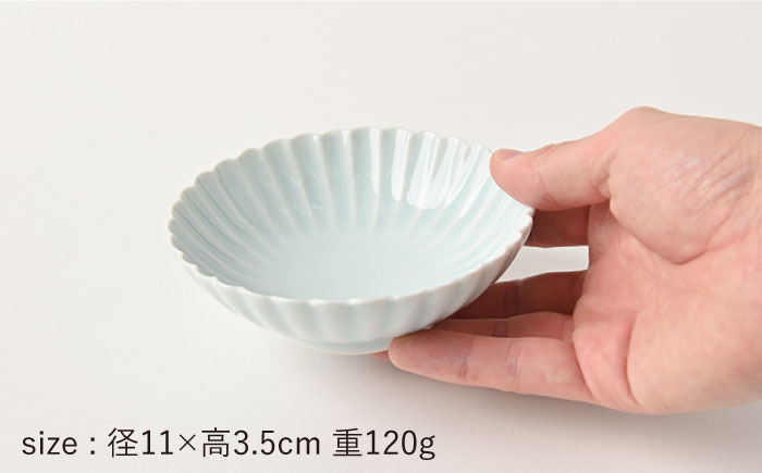 【波佐見焼】菊彫 青白釉 取鉢 (小) 小鉢 5個セット【福田陶器店】 [PA219]