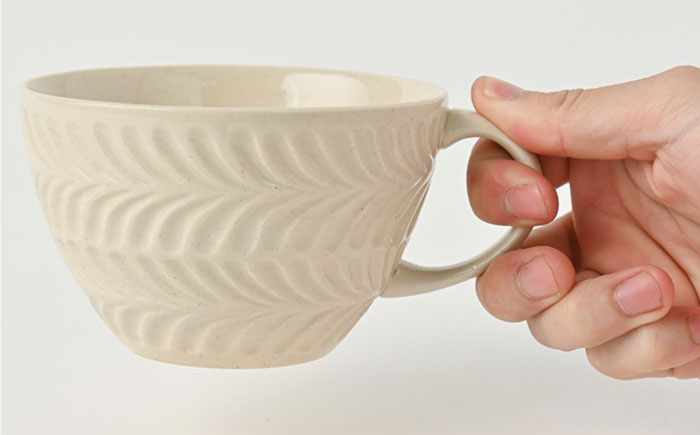 【波佐見焼】ローズマリー スープカップ アイボリー 5個セット【福田陶器店】 [PA223]