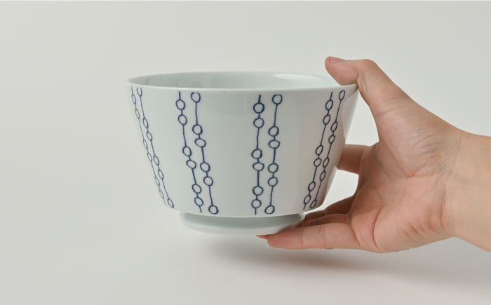 【波佐見焼】シュエット ミドル丼 どんぶり メガネ 5個セット【福田陶器店】 [PA234]