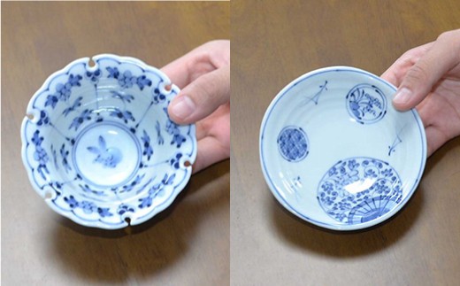 【波佐見焼】和波佐見紋 絵変わり十二種 小皿 小鉢 揃え 各五枚ずつ 食器 皿 【福田陶器店】 [PA27]