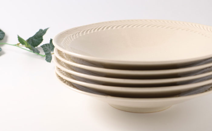 【波佐見焼】ローズマリー （アイボリー） マルチボウル 5個セット【福田陶器店】 [PA270]