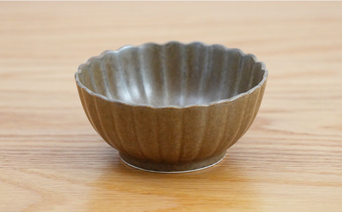 【波佐見焼】花しのぎ 丸小付 小鉢 （栗） 3点セット【団陶器】 [PB100]