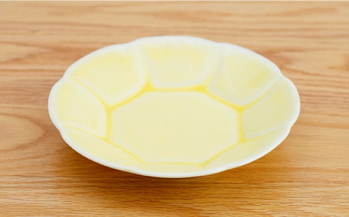 【波佐見焼】はなはな プレート 大 （イエロー・グリーン） ペアセット【団陶器】 [PB106]