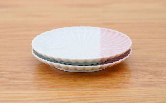 【波佐見焼】花しのぎ 取皿 ハーフカラー ピンク 2枚セット【団陶器】 [PB195]