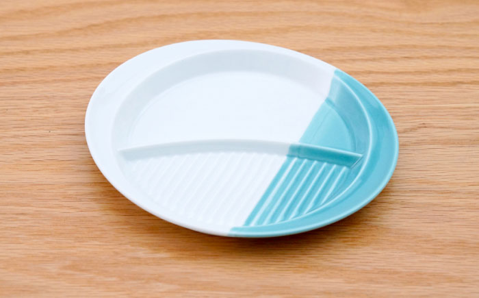 【波佐見焼】仕切り皿 ハーフカラー ミント　2個セット【団陶器】 [PB211]