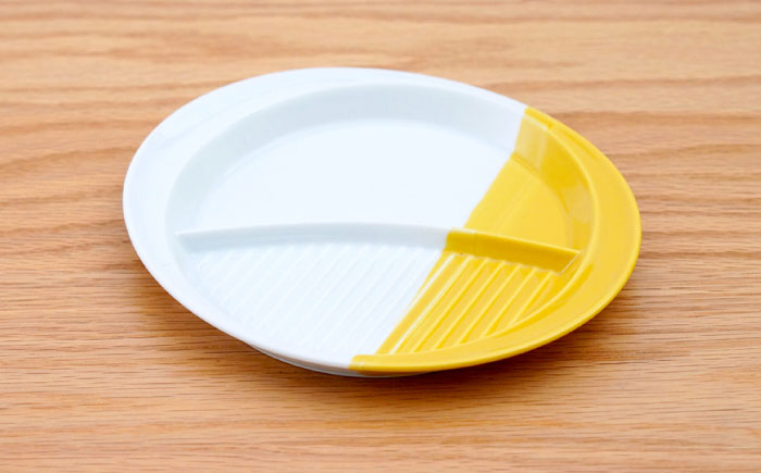 【波佐見焼】仕切り皿 ハーフカラー イエロー　2個セット【団陶器】 [PB212]