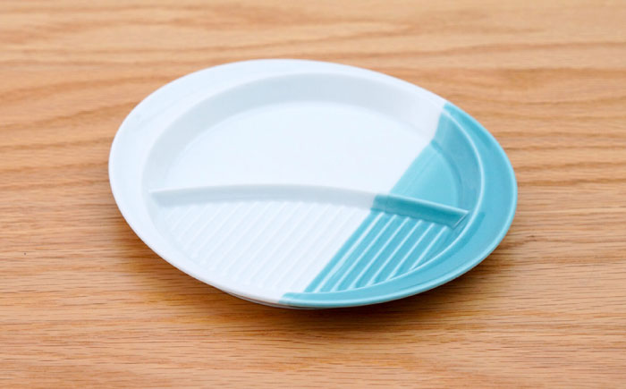 【波佐見焼】仕切り皿 ハーフカラー 3色セット【団陶器】 [PB213]