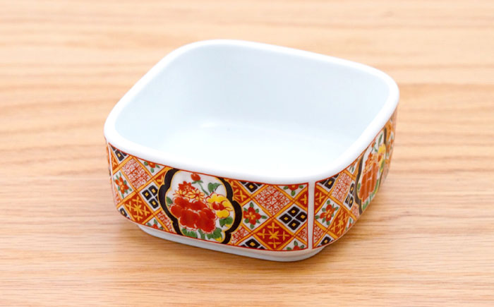 【波佐見焼】角パック 格子牡丹 2個セット【団陶器】 [PB225]