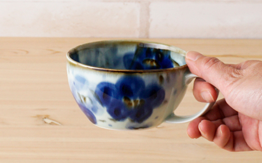 【波佐見焼】内外花詰 スープマグ 2個セット【陶もと】 [PE06]