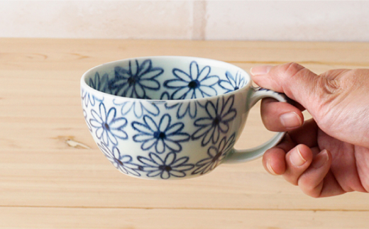 【波佐見焼】内外菊 スープマグ 2個セット【陶もと】 [PE07]