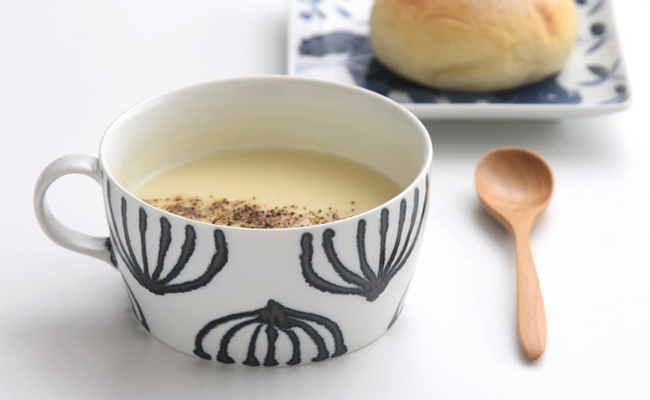 【波佐見焼】スチールライン スープカップ 4個セット【natural69】 [QA108]