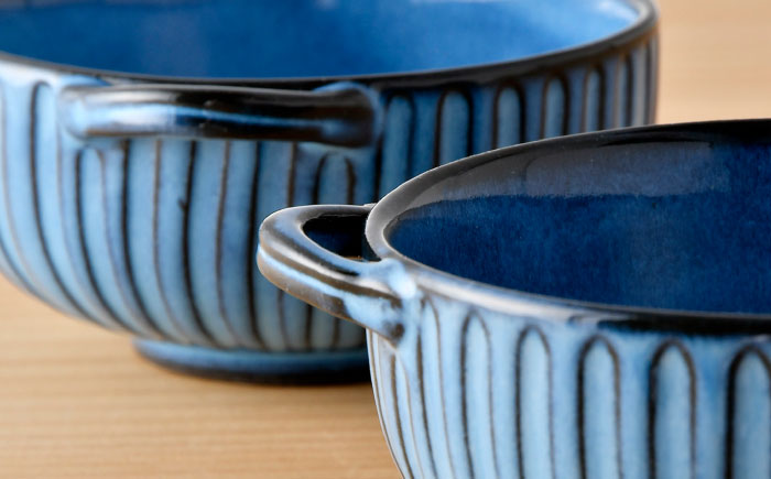 【波佐見焼】蒼鎬 スープカップ・ソーサー ペア スープマグ 取り皿 食器【利左エ門窯】 [QB47]